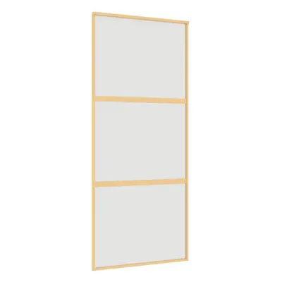 vidaXL Sliding Door Interior Barn Door Gold Frosted ESG Glass and Aluminium