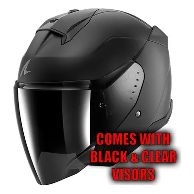 (M) Shark Skwal Jet Open Face Helmet Dark Shadow Matt Black / Anthracite