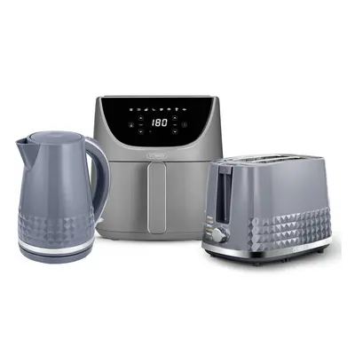 Tower Solitaire Kitchen Set, 1.5L Rapid Boil Kettle & Slice Toaster & 6L Digital Single Basket A