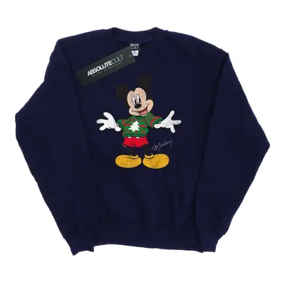 (S, Navy Blue) Disney Mens Mickey Mouse Christmas Jumper Sweatshirt