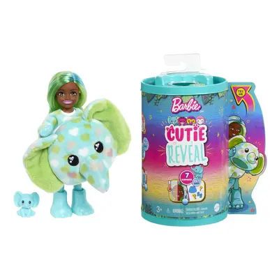 Barbie Small Dolls and Accessories, Cutie Reveal Chelsea Doll with Elephant Plush Costume & Surp