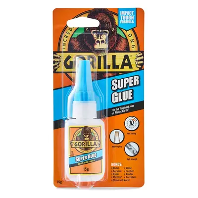 Gorilla Super Glue, 15g All Purpose, Impact Tough & Fast Setting with Anti-Clog Cap Ideal for Me