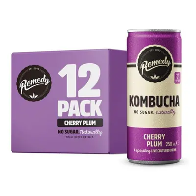 Remedy Kombucha Tea Cherry Plum Sparkling Live Cultured Drink UK