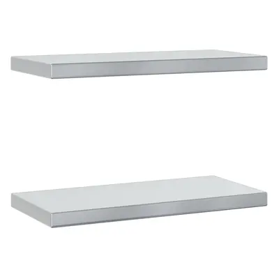 vidaXL Wall Shelves Floating Shelf Storage Shelf pcs Silver Stainless Steel