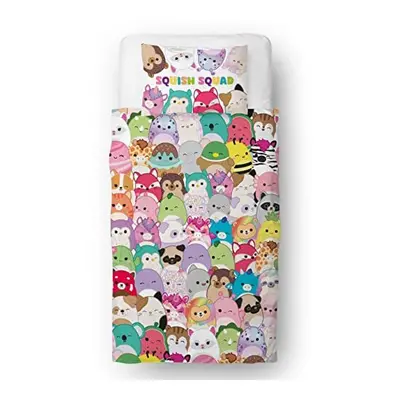 Squishmallows Jazzy Design Single Duvet Cover Set | Reversible Sided Bedding Including Matching 