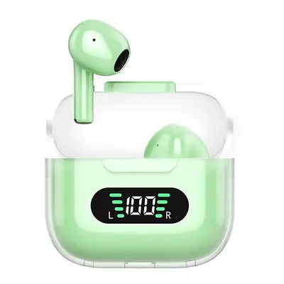 (Green) Wireless Earbuds Headphones With Charging Case Deep Bass Stereo Earphones IPX5 Waterproo