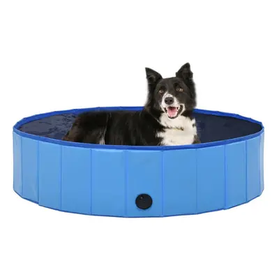 vidaXL Foldable Dog Swimming Pool Blue 120x30cm PVC Anti-Slip Pet Water Centre