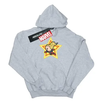 (S, Sports Grey) Marvel Womens/Ladies Kawaii Captain Marvel Hoodie