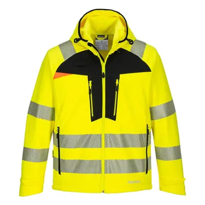 (S, Yellow/Black) Portwest Mens DX4 Softshell Hi-Vis Jacket