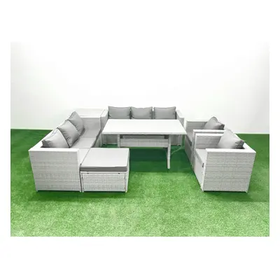 Fimous Rattan Garden Furniture Set Outdoor Seater Patio Dinin g Sofa Sets with Dining Table Chai