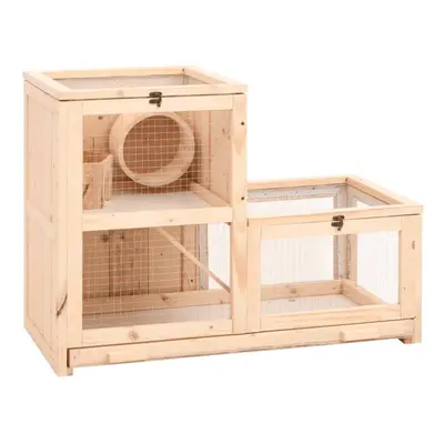 vidaXL Hamster Cage Small Animal Cage Hamster House Rat Cage Solid Wood Fir