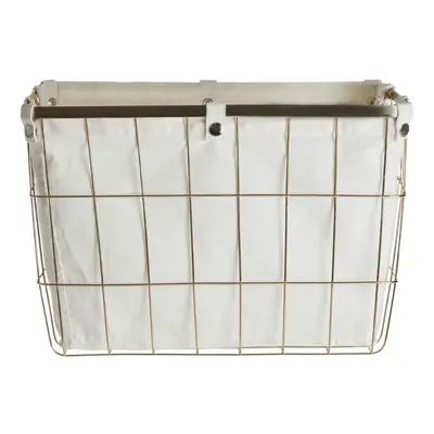 Iron Wire Storage Basket with Liner, Gold