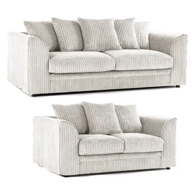 (Silver, & Seater Set) Luxor Scatter Back Cord Sofa Set Range