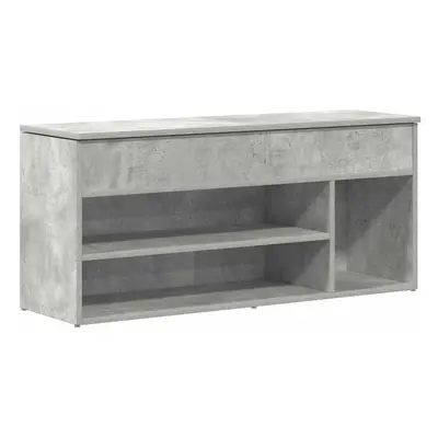 (concrete grey) vidaXL Shoe Bench White 102x30.5x45 cm Engineered Wood bench