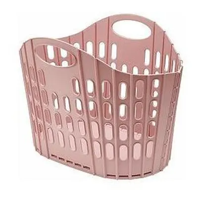 Addis LQOC Fold Flat Easy Store Clothes Laundry Basket Hamper, Pink, Litre