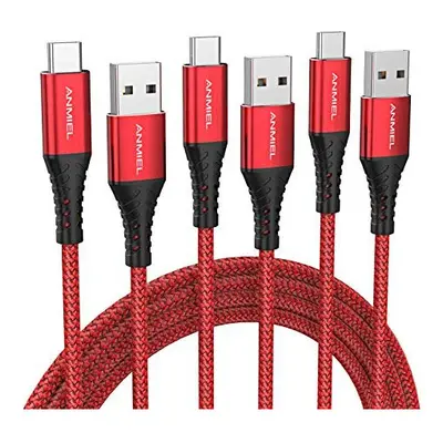 USB C Cable [3-Pack/3M +2M +1M ]3.1A USB C Fast charging cable,ANMIEL USB Type C Charger Cable N