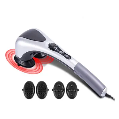 Electric Handheld Double Head Massager Infrared Heating Body Neck Back Massage Hammer