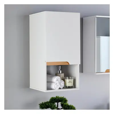 (Wall White - Door) Bathroom Floor / Wall Mounted Cabinet Vanity Unit