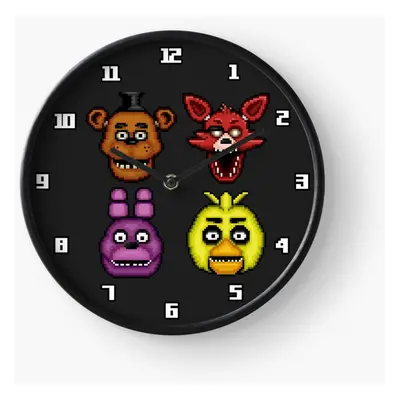 (Five Nights at Freddy's - Pixel art - The 4=546) Wall Clock Inch Funny Mantel & Tabletop Art De