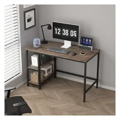 (120CM, DISTRESSED GREY) Chicago study work desk with Shelves Left or Right