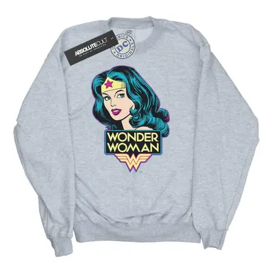 (XL, Sports Grey) DC Comics Mens Wonder Woman Head Sweatshirt