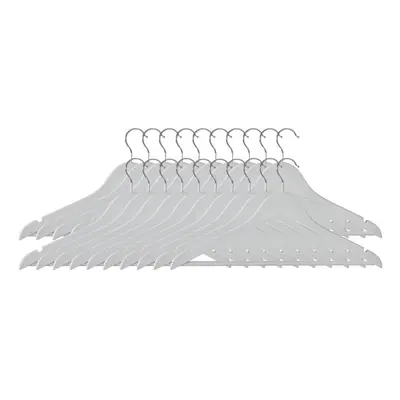 Wooden Clothes Hangers, Matte White, Set of