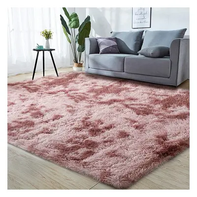 (Dusty Pink, 160x230cm) Fluffy Rugs Large Shaggy Rug Bedroom Living Room Anti Slip Soft Carpet F