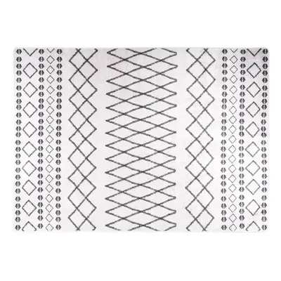 vidaXL Rug Washable Black and White Anti Slip Home Floor Carpet Mat Area Rug