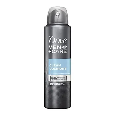 Dove Men+Care Antiperspirant Deodorant Spray Clean Comfort Protects Hours Against Body Odour and