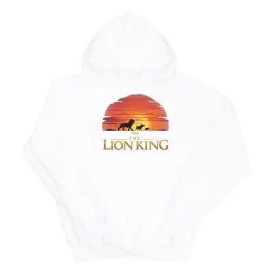 (7-8 Years, White) Disney Girls The Lion King Movie Sunset Logo Hoodie