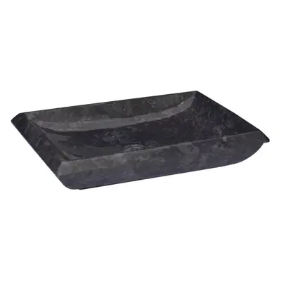 vidaXL Sink Black 50x35x10 cm Marble Washroom Natural Stone Basin Bathroom