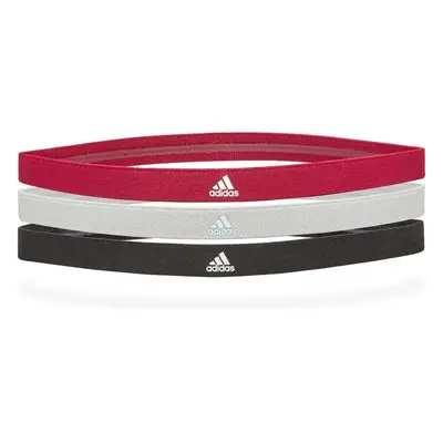 Adidas 3-Pack Sports Hair Bands Taining Stretch Headband - Black/Grey/Burgundy