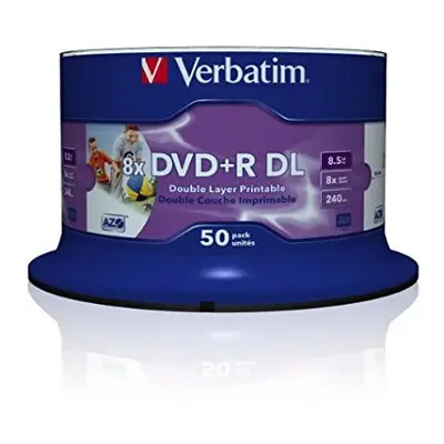 Verbatim 8x Dual Layer Printable DVD+R - Spindle Pack