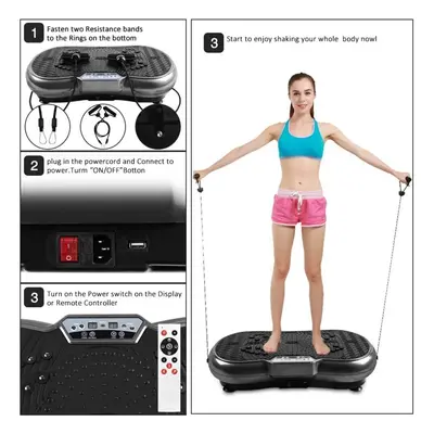 (Black) Vibration Plate Exercise Machine