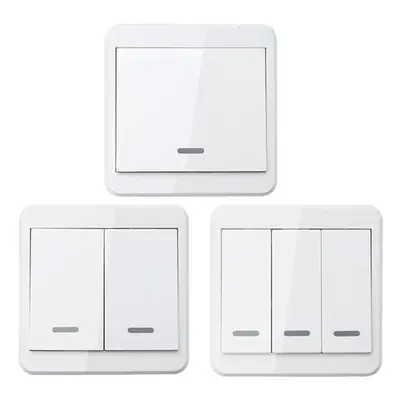 (White, Way) Wireless Wifi Remote Control Smart Switch Panel Dual Control Light Button Rocker Sw