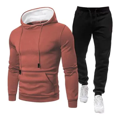 (brown, XXL) Tracksuit Men Sets Winter Hoodies+pants Piece Set Mens Brand Joggers Sweatpants Sui