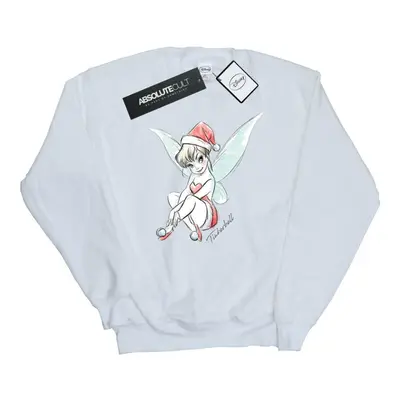 (S, White) Disney Womens/Ladies Tinkerbell Christmas Fairy Sweatshirt