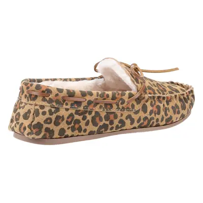 (Brown, (Adults')) Hush Puppies Allie Suede Women's Leopard Slippers