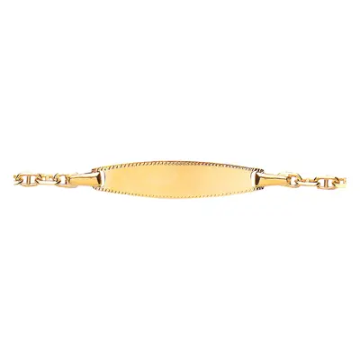 Jewelco London Kids Yellow Gold-Plated Sterling Silver Marine Link ID Identity Bracelet 5mm 5.5 