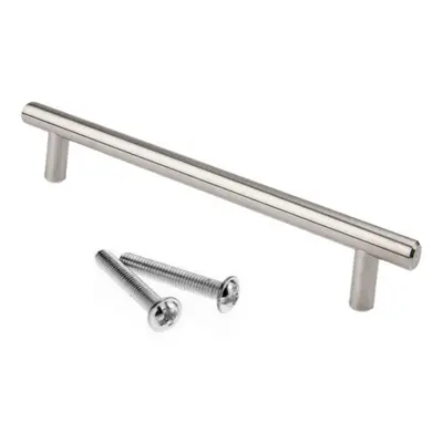 10X Brushed Steel T Bar Cupboard Cabinet Drawer Door pull Handle 64-104mm Hole