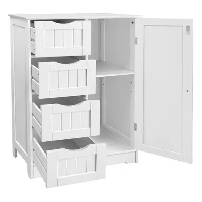 Bathroom Floor Storage Cabinet Free-standing Floor Cabinets Cupboard Sideboard with Drawer Door 