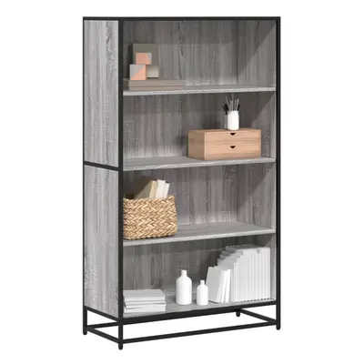 vidaXL Bookcase Grey Sonoma 80.5x35x139 cm Engineered Wood