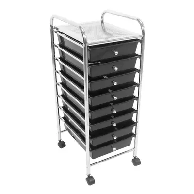 8 BLACK PLASTIC DRAWERS TROLLEY