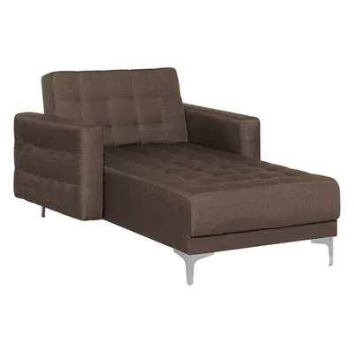 Fabric Chaise Lounge Brown ABERDEEN