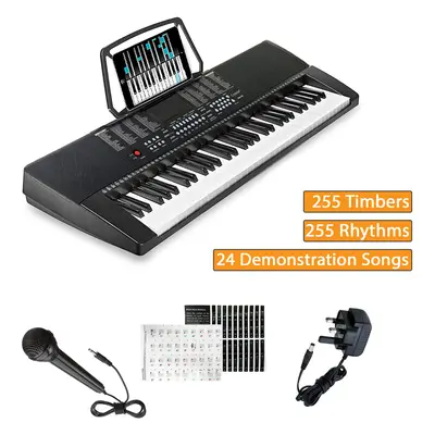 (61 KEYS TIMBERS) Keys Electronic Keyboard Digital Music Piano Instrument & Microphone