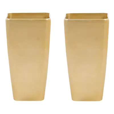 Set of Flower Pots x x cm Gold MODI