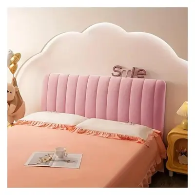 (pink, W170 x H70cm) High Grade Short Plush Quilted Headboard Cover Luxury Soft Thick Velvet Bed