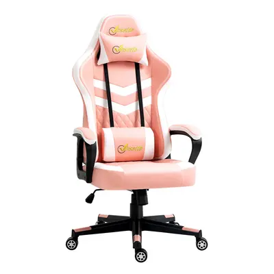 Vinsetto Racing Gaming Chair w/ Lumbar Support, Gamer Office Chair, Pink