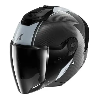 (XXL) Shark RS Jet Carbon Open Face Helmet Blank Carbon / Black / Silver