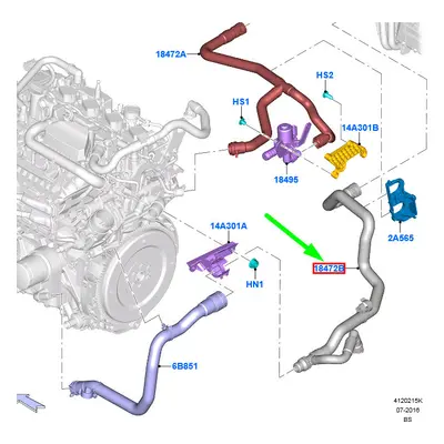 FORD KUGA MK2 C520 Heater Water Hose RHD F1F1-18K580-KA NEW GENUINE